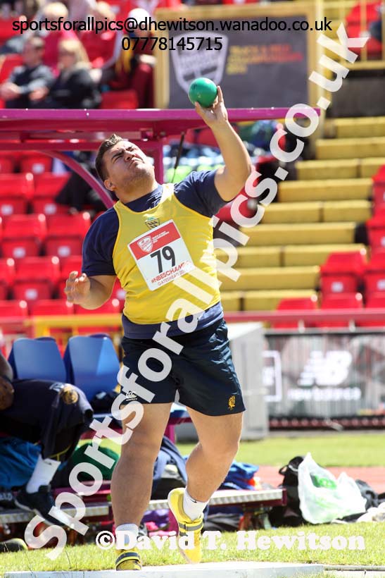 Senior boys shot putt, English Schools Track and Field. Photo: David T. Hewitson/Sports for All Pics